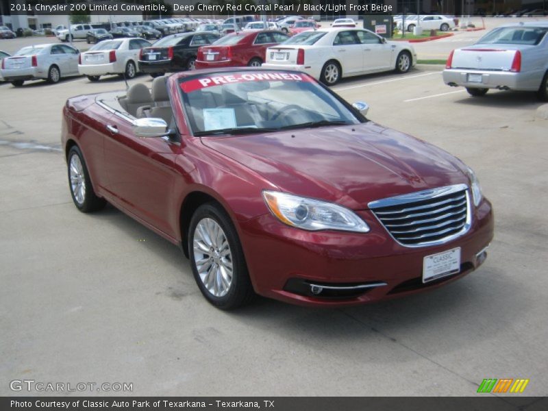 Deep Cherry Red Crystal Pearl / Black/Light Frost Beige 2011 Chrysler 200 Limited Convertible