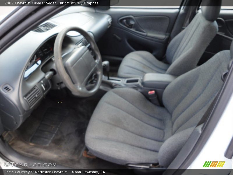 Bright White / Graphite 2002 Chevrolet Cavalier Sedan