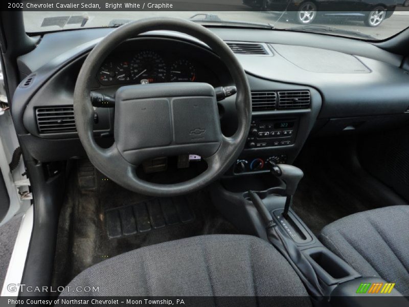 Bright White / Graphite 2002 Chevrolet Cavalier Sedan