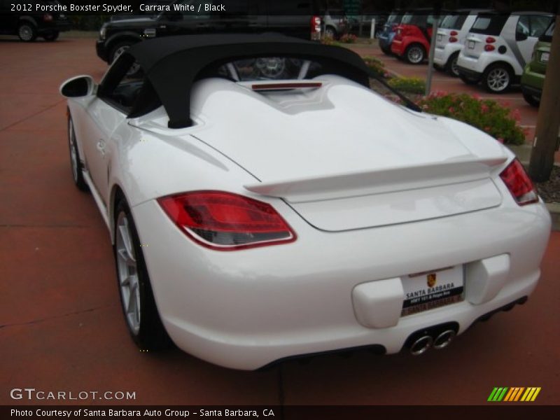 Carrara White / Black 2012 Porsche Boxster Spyder