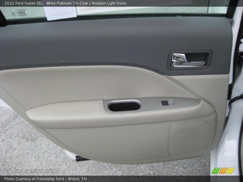 White Platinum Tri-Coat / Medium Light Stone 2012 Ford Fusion SEL