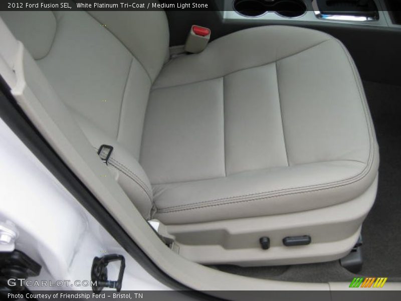 White Platinum Tri-Coat / Medium Light Stone 2012 Ford Fusion SEL