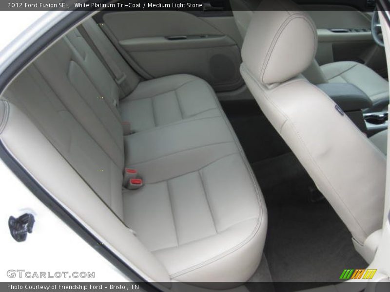 White Platinum Tri-Coat / Medium Light Stone 2012 Ford Fusion SEL