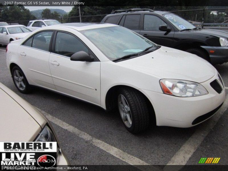 Ivory White / Ebony 2007 Pontiac G6 V6 Sedan