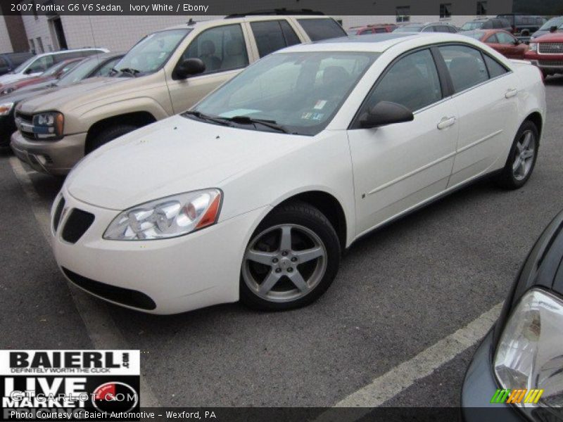 Ivory White / Ebony 2007 Pontiac G6 V6 Sedan