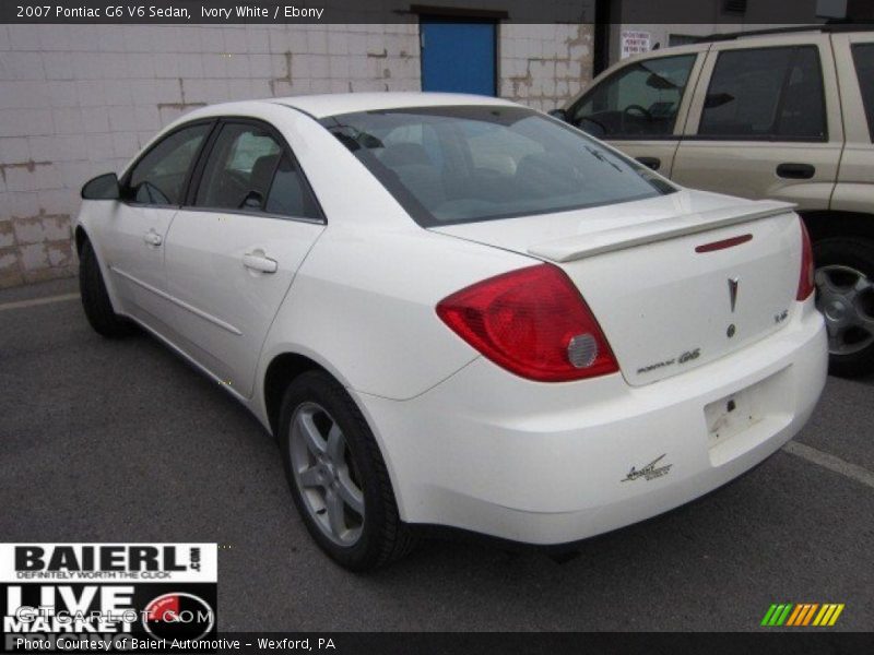 Ivory White / Ebony 2007 Pontiac G6 V6 Sedan