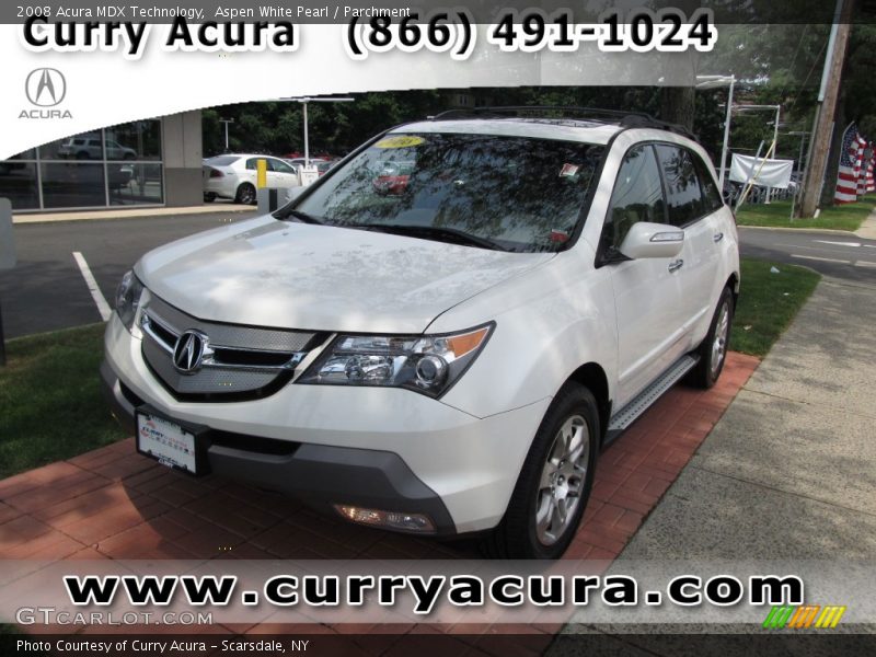Aspen White Pearl / Parchment 2008 Acura MDX Technology
