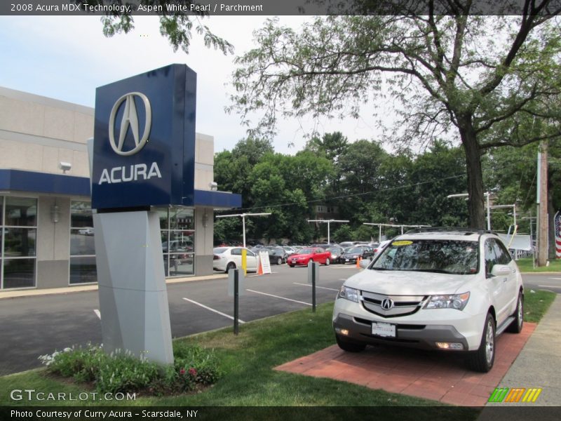 Aspen White Pearl / Parchment 2008 Acura MDX Technology