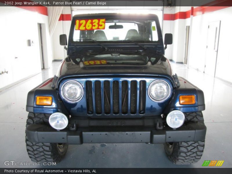 Patriot Blue Pearl / Camel Beige 2002 Jeep Wrangler X 4x4