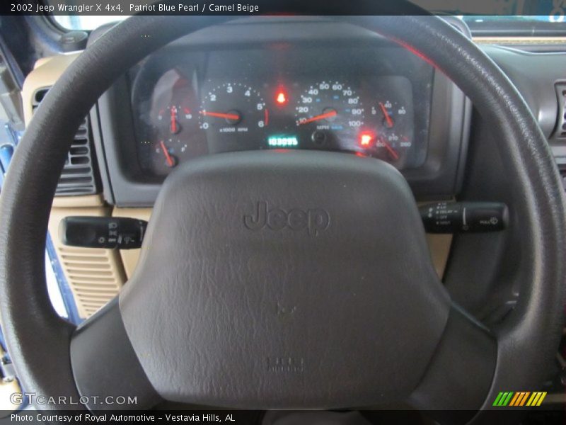Patriot Blue Pearl / Camel Beige 2002 Jeep Wrangler X 4x4