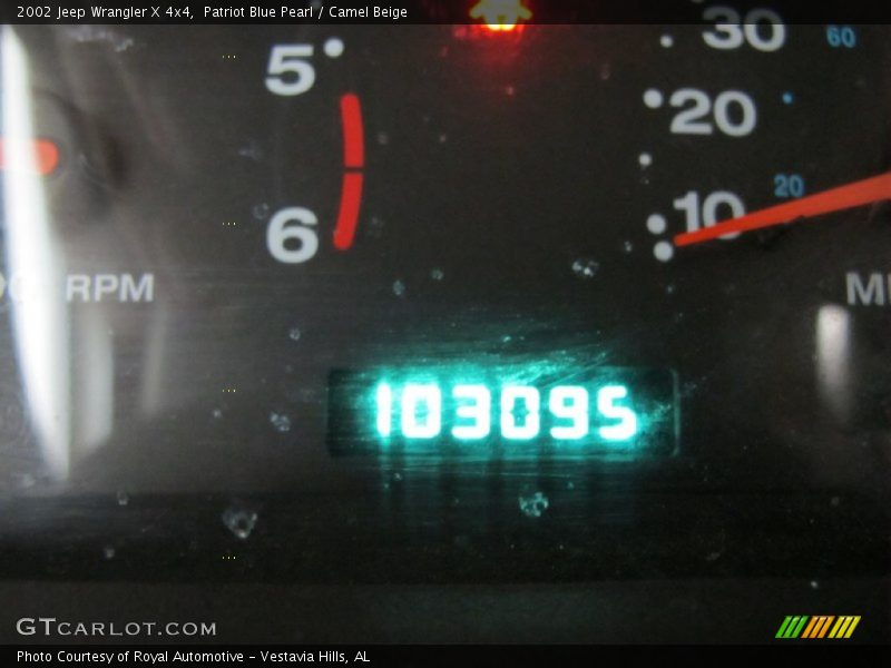 Patriot Blue Pearl / Camel Beige 2002 Jeep Wrangler X 4x4