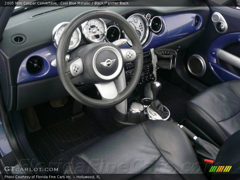 Cool Blue Metallic / Black/Panther Black 2005 Mini Cooper Convertible