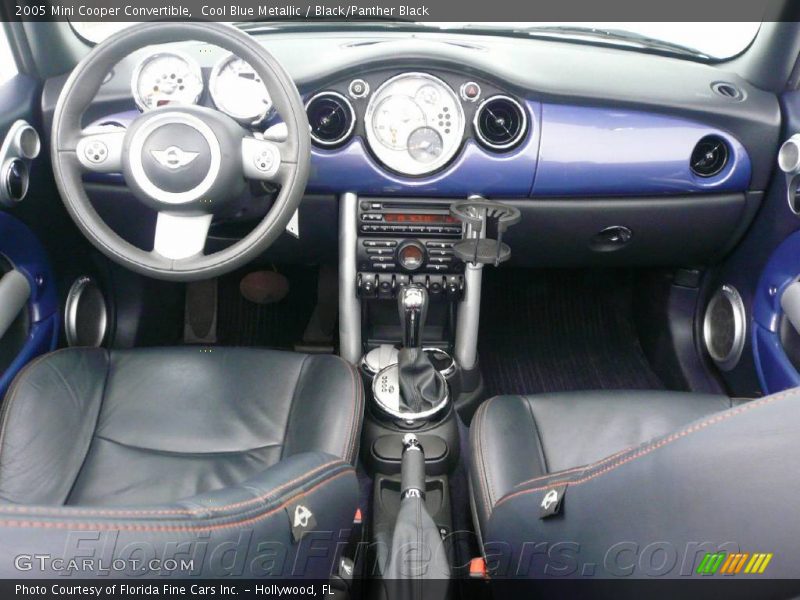 Cool Blue Metallic / Black/Panther Black 2005 Mini Cooper Convertible