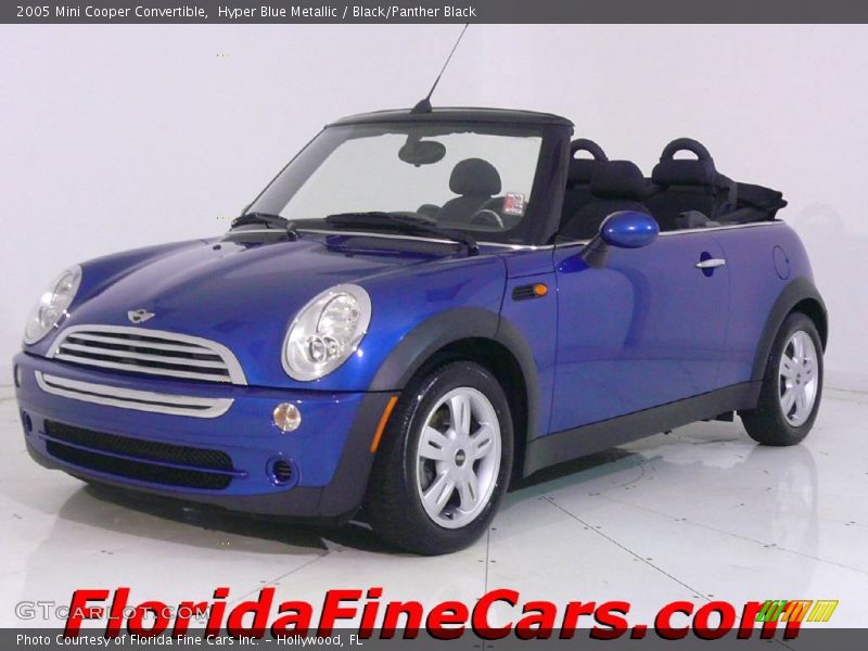 Hyper Blue Metallic / Black/Panther Black 2005 Mini Cooper Convertible