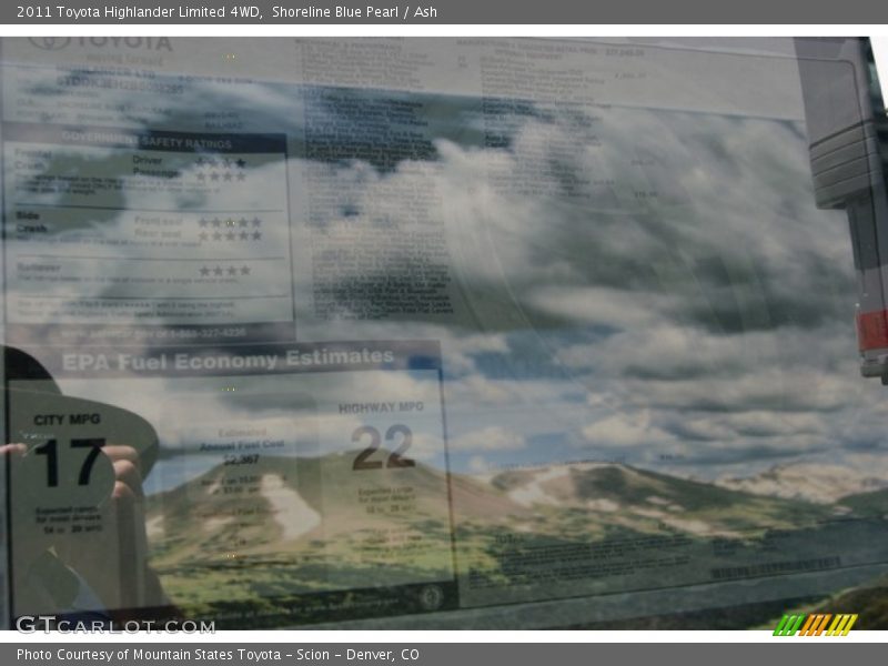 Shoreline Blue Pearl / Ash 2011 Toyota Highlander Limited 4WD