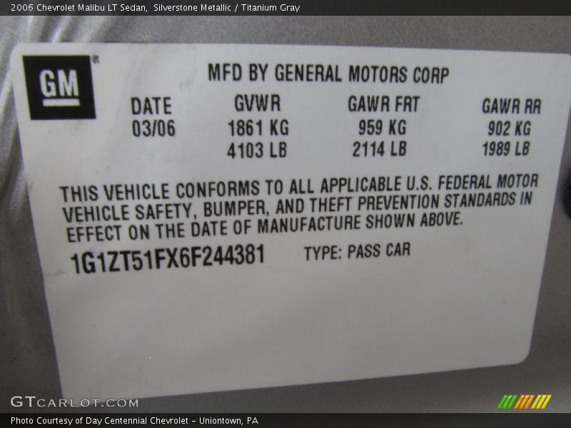 Silverstone Metallic / Titanium Gray 2006 Chevrolet Malibu LT Sedan