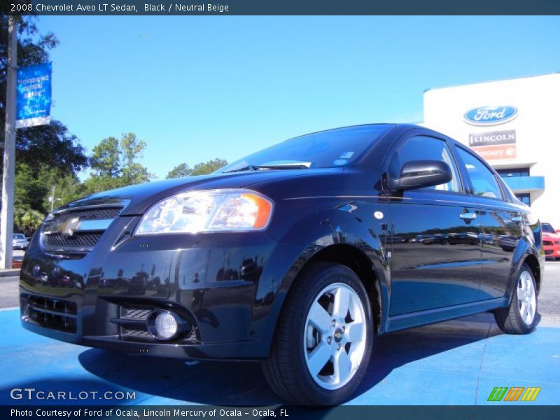 Black / Neutral Beige 2008 Chevrolet Aveo LT Sedan