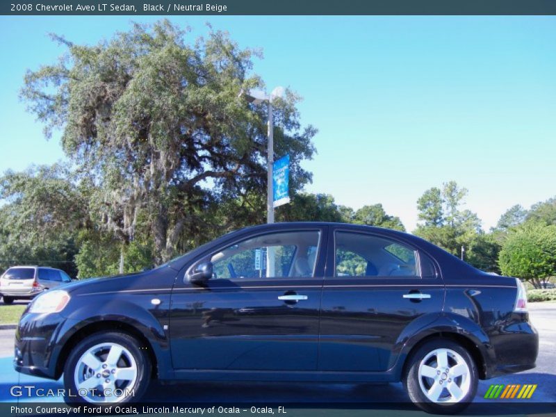 Black / Neutral Beige 2008 Chevrolet Aveo LT Sedan