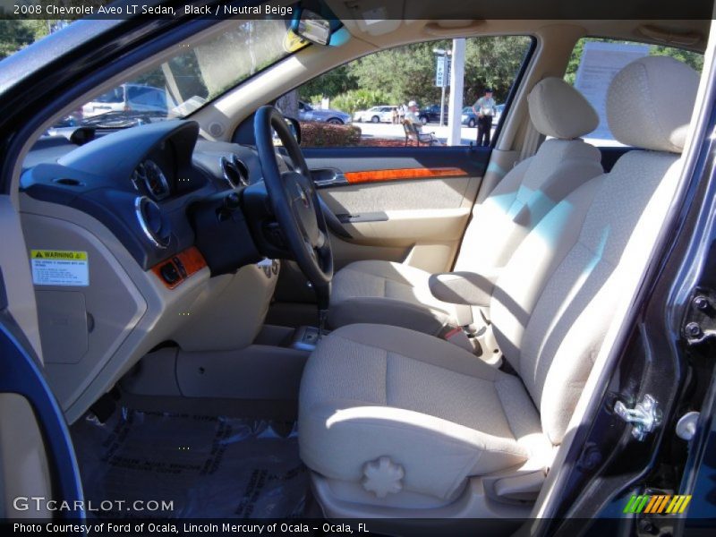 Black / Neutral Beige 2008 Chevrolet Aveo LT Sedan