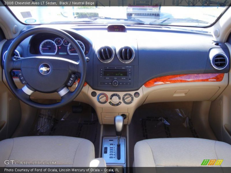 Black / Neutral Beige 2008 Chevrolet Aveo LT Sedan