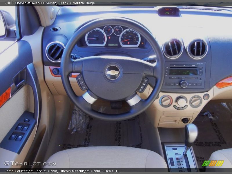 Black / Neutral Beige 2008 Chevrolet Aveo LT Sedan