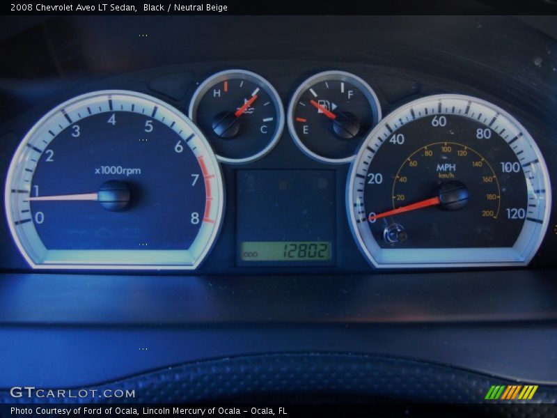 Black / Neutral Beige 2008 Chevrolet Aveo LT Sedan