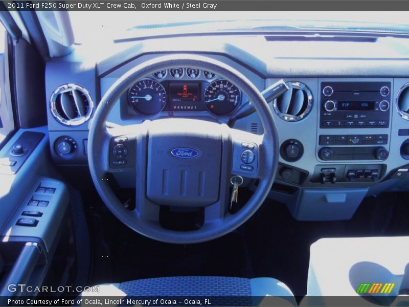 Oxford White / Steel Gray 2011 Ford F250 Super Duty XLT Crew Cab