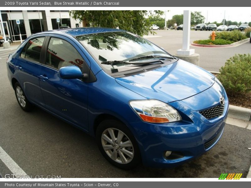 Blue Streak Metallic / Dark Charcoal 2009 Toyota Yaris Sedan