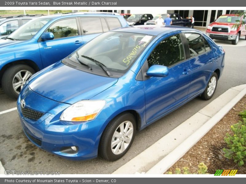 Blue Streak Metallic / Dark Charcoal 2009 Toyota Yaris Sedan