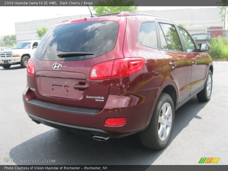 Dark Cherry / Beige 2009 Hyundai Santa Fe SE 4WD