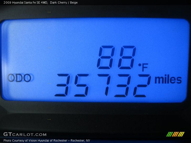 Dark Cherry / Beige 2009 Hyundai Santa Fe SE 4WD
