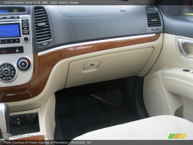 Dark Cherry / Beige 2009 Hyundai Santa Fe SE 4WD