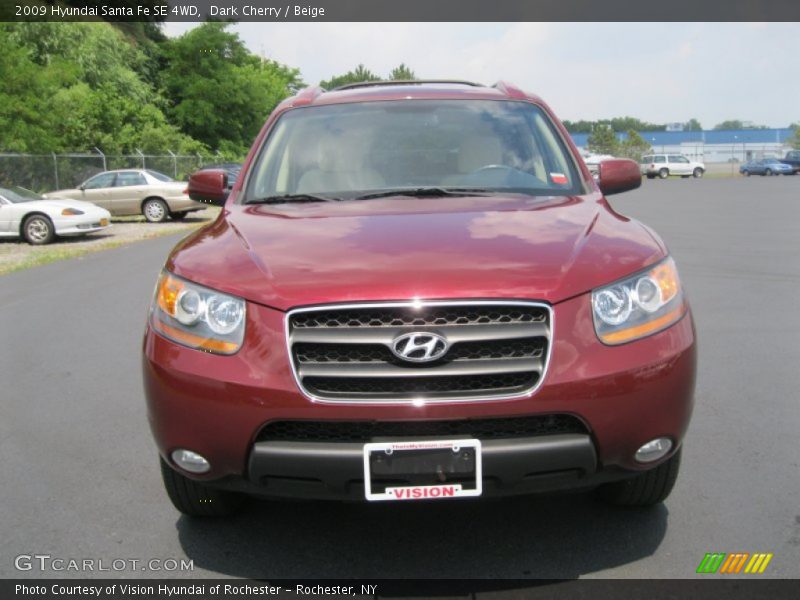 Dark Cherry / Beige 2009 Hyundai Santa Fe SE 4WD