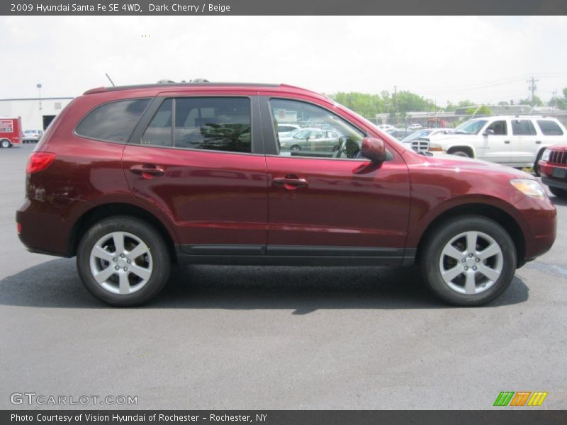 Dark Cherry / Beige 2009 Hyundai Santa Fe SE 4WD