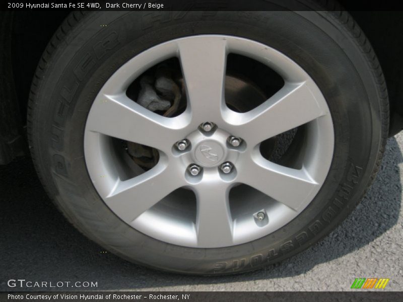 Dark Cherry / Beige 2009 Hyundai Santa Fe SE 4WD