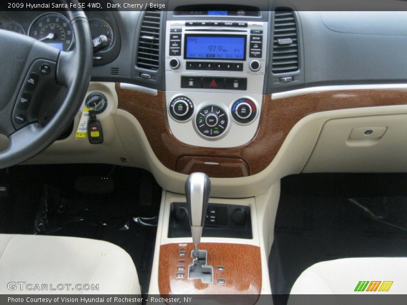 Dark Cherry / Beige 2009 Hyundai Santa Fe SE 4WD