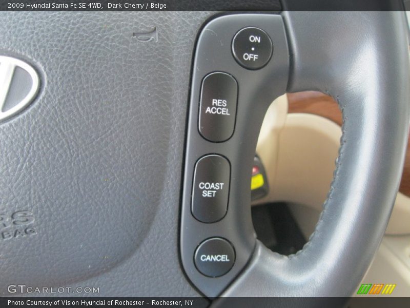 Dark Cherry / Beige 2009 Hyundai Santa Fe SE 4WD