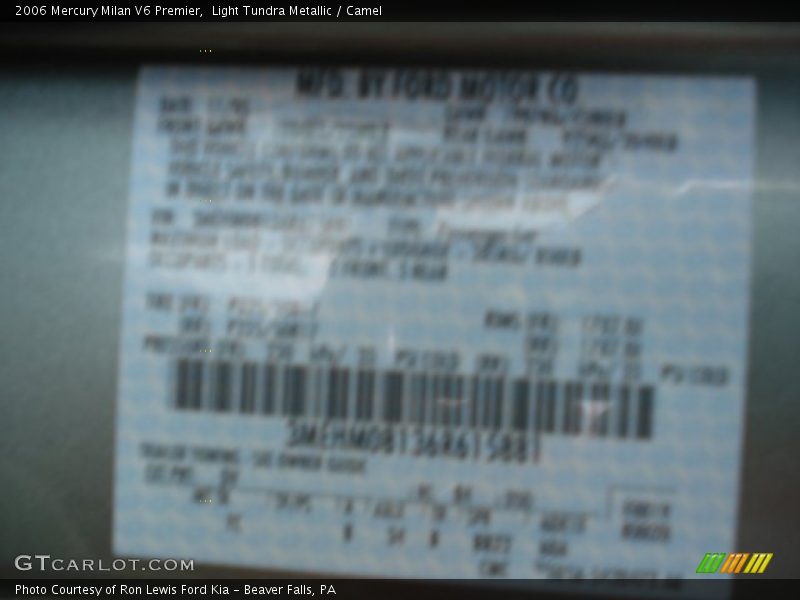 Light Tundra Metallic / Camel 2006 Mercury Milan V6 Premier