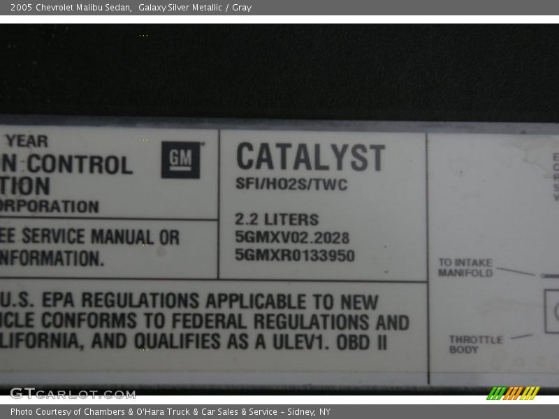 Galaxy Silver Metallic / Gray 2005 Chevrolet Malibu Sedan