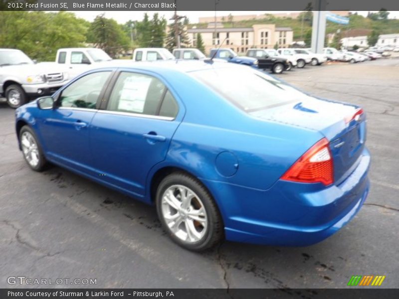 Blue Flame Metallic / Charcoal Black 2012 Ford Fusion SE