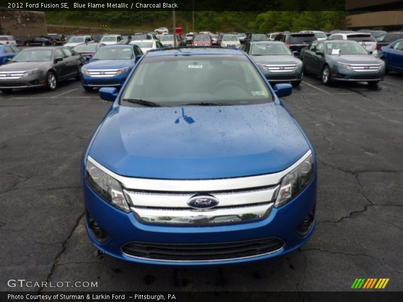 Blue Flame Metallic / Charcoal Black 2012 Ford Fusion SE