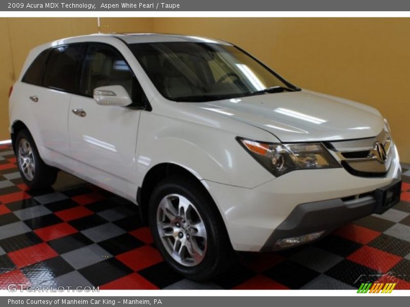 Aspen White Pearl / Taupe 2009 Acura MDX Technology