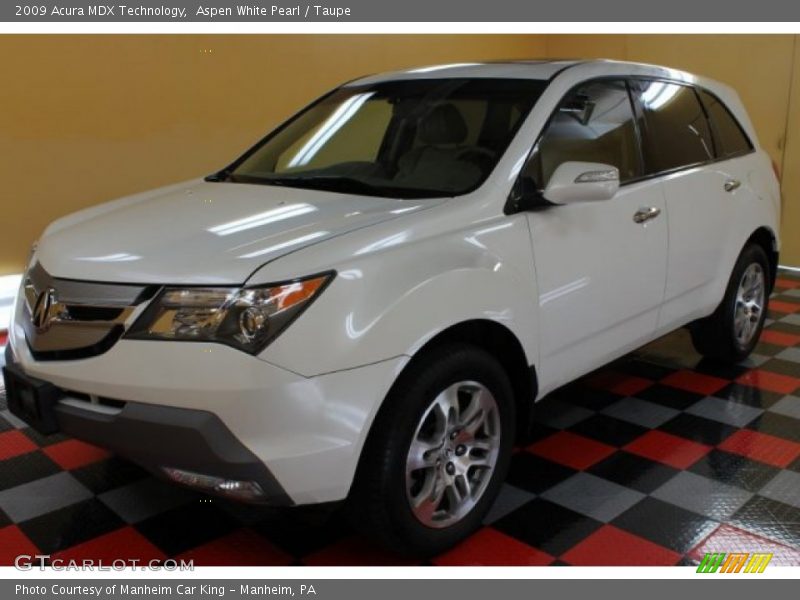 Aspen White Pearl / Taupe 2009 Acura MDX Technology