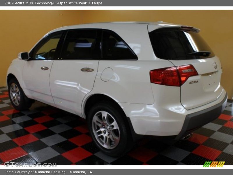 Aspen White Pearl / Taupe 2009 Acura MDX Technology