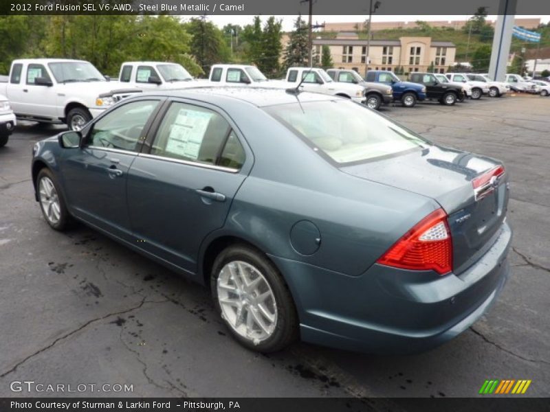 Steel Blue Metallic / Camel 2012 Ford Fusion SEL V6 AWD