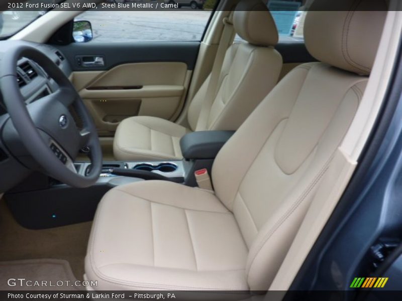 Steel Blue Metallic / Camel 2012 Ford Fusion SEL V6 AWD
