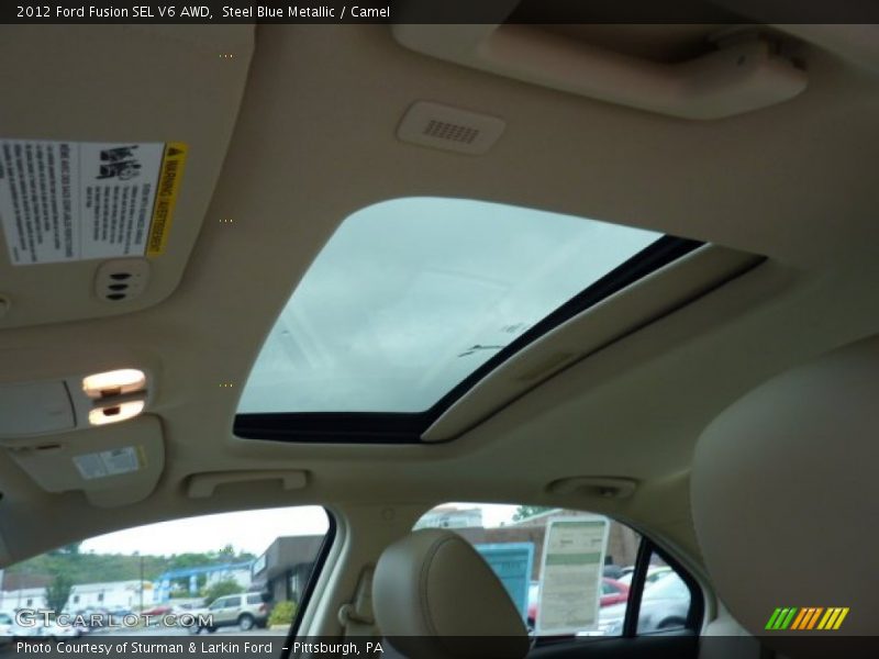 Steel Blue Metallic / Camel 2012 Ford Fusion SEL V6 AWD