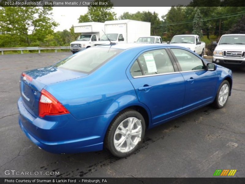 Blue Flame Metallic / Charcoal Black 2012 Ford Fusion SE
