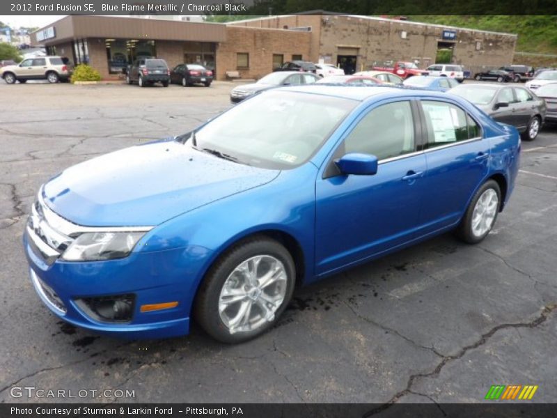 Blue Flame Metallic / Charcoal Black 2012 Ford Fusion SE