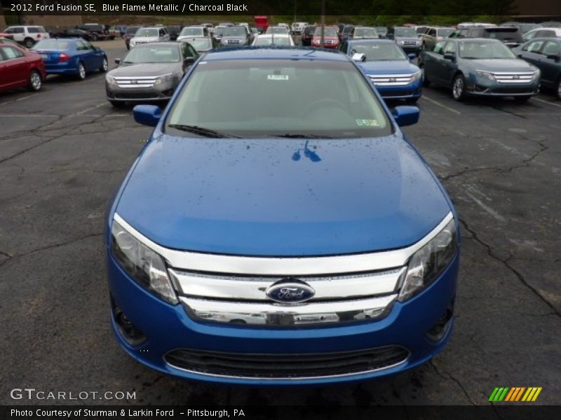 Blue Flame Metallic / Charcoal Black 2012 Ford Fusion SE